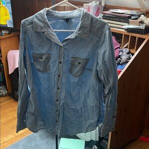 Torrid Slate Blue Button-Down Shirt